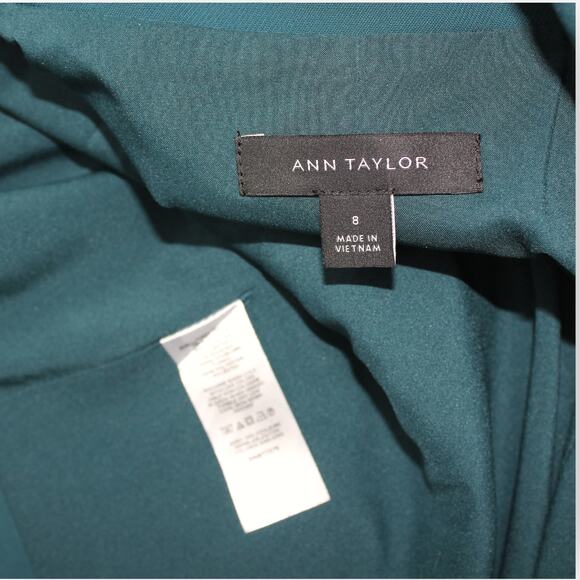 Sz8 AnnTaylor TheShorter OneButton Blazer SlateGreen FluidCrepe Suitwear RTO - Picture 10 of 15